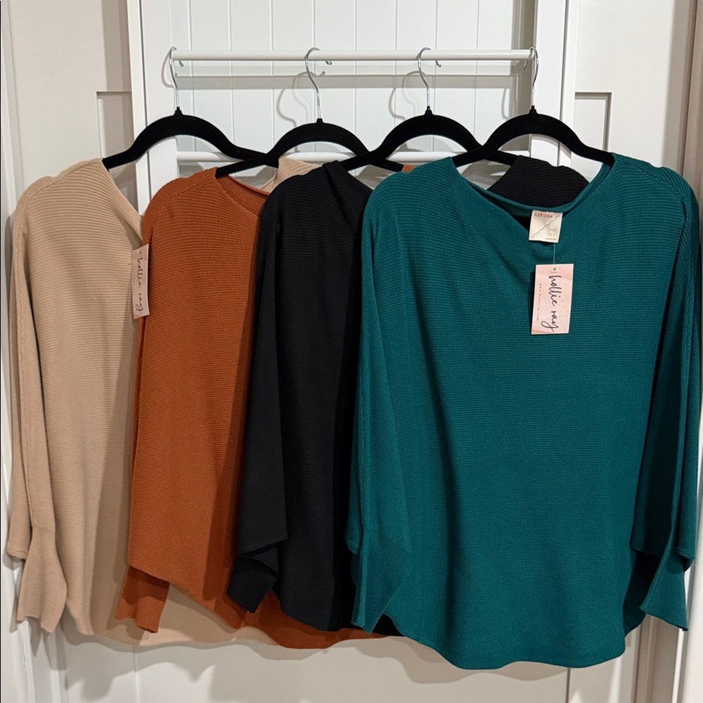 Kerisma Women's Ponchos in Beige, Rust, Black, and Teal